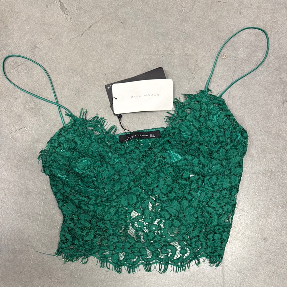 Zara Emerald Lace Camisole